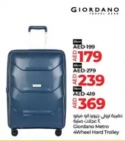 Lulu Hypermarket Giordano Metro 4Wheel Hard Trolley 55cm offer