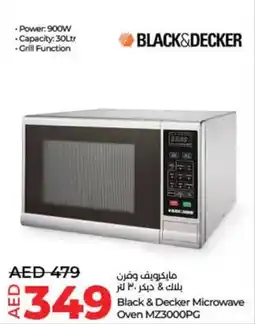 Lulu Hypermarket Black and Decker Microwave Oven MZ3000PG offer