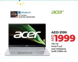 Lulu Hypermarket Acer Notebook Swift 3 Sf314 43 offer