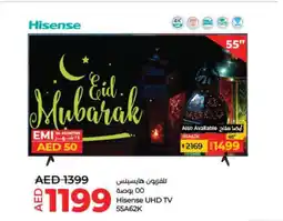 Lulu Hypermarket Hisense UHD TV 55A62K offer