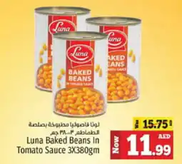 Kenz Hypermarket Luna Baked Beans In Tomato Sauce 3X380gm offer