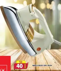 Grand Mall Sharjah IMPEX IB201 DRY IRON offer