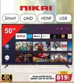 Grand Mall Sharjah NIKAI UHD50 SLED SMART LED 4K 50 INCH offer