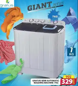 Grand Mall Sharjah GRATUS SEMI AUTOMATIC WASHING MACHINE 7KG offer