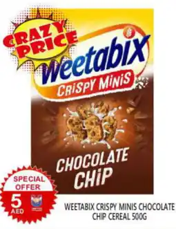 United Hypermarket WEETABIX CRISPY MINIS CHOCOLATE CHIP CEREAL 500G offer