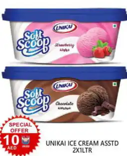 United Hypermarket UNIKAI ICE CREAM ASSTD 2X1LTR offer