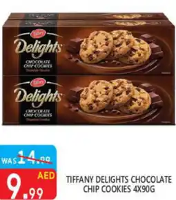 United Hypermarket TIFFANY DELIGHTS CHOCOLATE CHIP COOKIES 4X90G offer