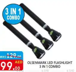 United Hypermarket OLSENMARK LED FLASHLIGHT 3 IN 1 COMBO offer