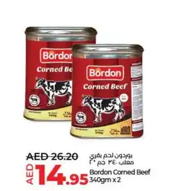 Lulu Hypermarket Bordon Corned Beef 340gm x 2 offer