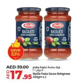 Lulu Hypermarket Barilla Pasta Sauce Bolognese 400gm x 2 offer