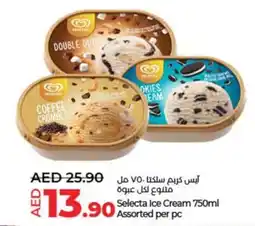 Lulu Hypermarket Selecta Ice Cream 750ml Assorted per pc offer