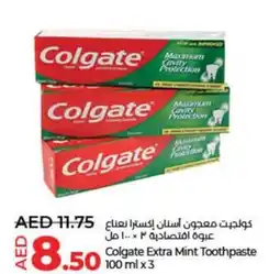 Lulu Hypermarket Colgate Extra Mint Toothpaste 100ml x 3 offer