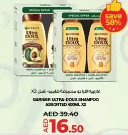 Lulu Hypermarket GARNIER ULTRA DOUX SHAMPOO ASSORTED 400ML X2 offer