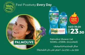 Lulu Hypermarket Palmolive Shower Gel 500ML+250ML Assorted offer