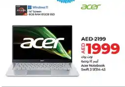Lulu Hypermarket Acer Notebook Swift 3 Sf314 43 offer