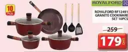 Grand Hyper Market ROYALFORD RF12491 GRANITE COOKWARE SET 10PCS offer