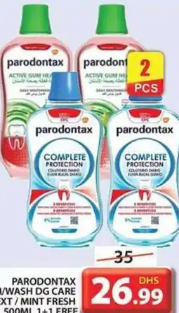 Grand Hyper Market PARODONTAX M/WASH DG CARE EXT/MINT FRESH 500ML 1+1 FREE offer