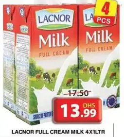 Grand Hyper Market LACNOR FULL CREAM MILK 4X1LTR offer