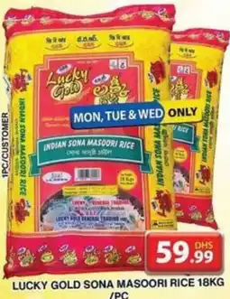 Grand Hyper Market LUCKY GOLD SONA MASOORI RICE 18KG offer