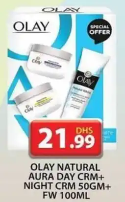 Grand Hyper Market OLAY NATURAL AURA DAY CRM + NIGHT CRM 50GM + FW 100ML offer