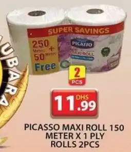 Grand Hyper Market PICASSO MAXI ROLL 150 METER X 1 PLY ROLLS 2PCS offer