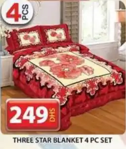 Grand Hyper Market THREE STAR BLANKET 4 PC SET offer
