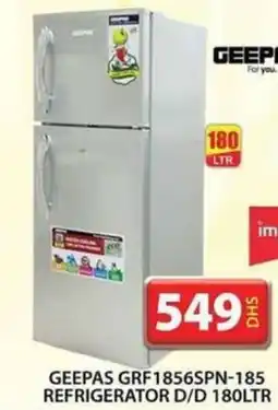 Grand Hyper Market GEEPAS GRF 1856SPN 185 REFRIGERATOR D D 180LTR offer