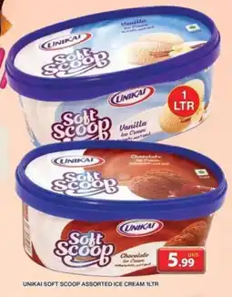 Grand Hyper Market UNIKAI SOFT SCOOP ASSORTED ICE CREAM 1LTR offer