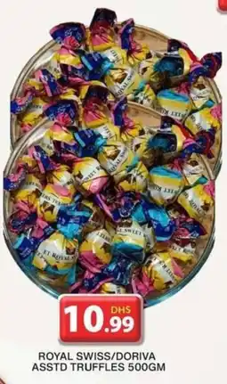 Grand Hyper Market ROYAL SWISS DORIVA ASSTD TRUFFLES 500GM offer