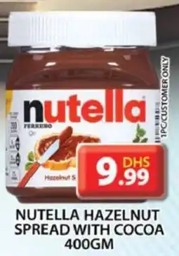 Grand Hyper Market NUTELLA HAZELNUT SPREAD WITH COCOA 400GM offer