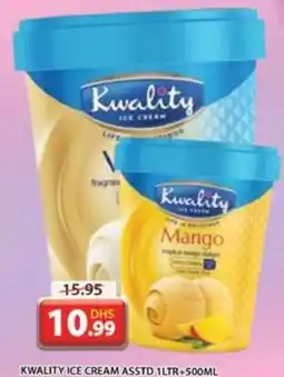 Grand Hyper Market KWALITY ICE CREAM ASSTD 1LTR + 500ML offer