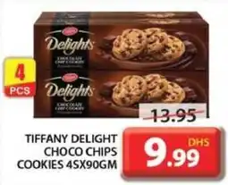 Grand Hyper Market TIFFANY DELIGHT CHOCO CHIPS COOKIES 4S X 90GM offer