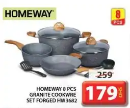 Grand Hyper Market HOMEWAY 8 PCS GRANITE COOKWRE SET FORGED HW3682 offer