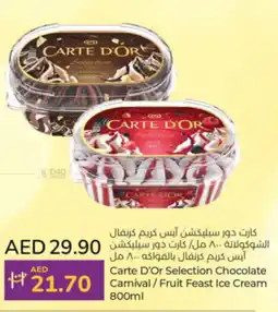Lulu Hypermarket Carte D'Or Selection Chocolate camival / Fruit Feast Ice Cream 800ml offer