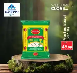 Pasons Pran Sona Masoori Rice 18Kg offer