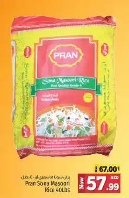 Kenz Hypermarket Pran Sona Masoori Rice 40Lbs offer