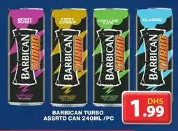Grand Hyper Market BARBICAN TURBO ASSRTD CAN 240ML/PC offer