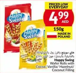 Viva Happy Swing Wafer Rolls with Cocoa Vanilla Hazelnut Coconut Filling 150g offer