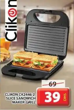 Grand Hyper Market CLIKON CK2446 2 SLICE SANDWICH MAKER GRILL offer