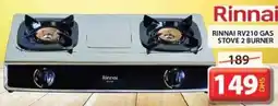 Grand Hyper Market RINNAI RV210 GAS STOVE 2 BURNER offer
