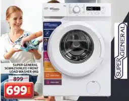 Grand Hyper Market SUPER GENERAL SGW6250NLED FRONT LOAD WASHER 6KG offer