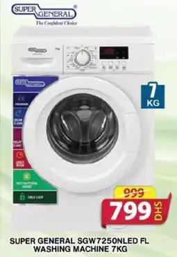 Grand Mall Sharjah SUPER GENERAL SGW7250NLED FL WASHING MACHINE 7KG offer