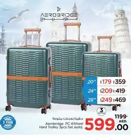 Nesto Aerobridge PC 4Wheel Hard Trolley 3pcs Set asstd. offer
