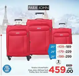 Nesto Para John 4Wheel Soft Trolley 3pcs Set asstd. offer