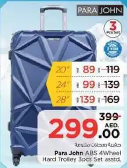 Nesto Para John ABS 4Wheel Hard Trolley 3pcs Set asstd offer
