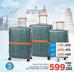 Nesto Aerobridge PC 4Wheel Hard Trolley 3pcs Set asstd offer
