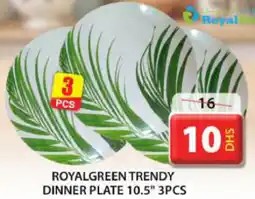 Grand Hyper Market ROYALGREEN TRENDY DINNER PLATE 10.5" 3PCS offer