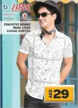 Grand Hyper Market CRAEATIVE HOMME MENS LYCRA CASUAL SHIRTHS offer