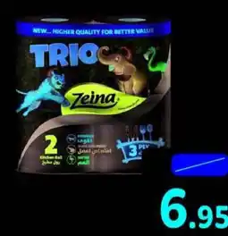 Union Coop Zeina Trio Kitchen Tissues 3 Ply, 2 Rolls offer