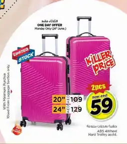 Nesto ABS 4Wheel Hard Trolley asstd offer